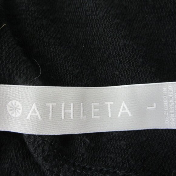 Athleta Open Front Cardigan Duster L Black Draped Front Comfy Minimalist Pockets - Picture 4 of 5